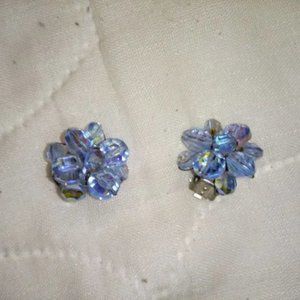 Vintage Blue Bead Earring Set